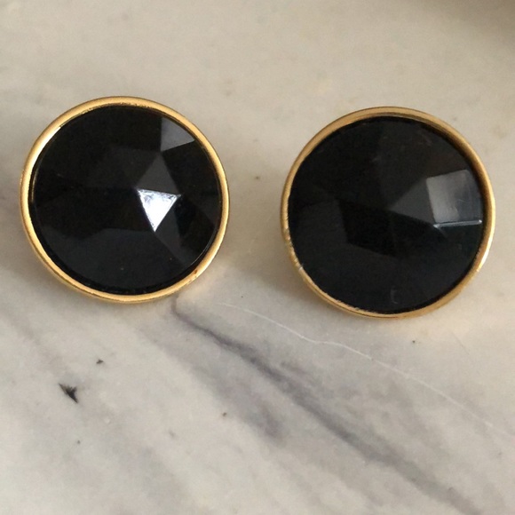 Vintage black geometric earrings - Picture 4 of 7